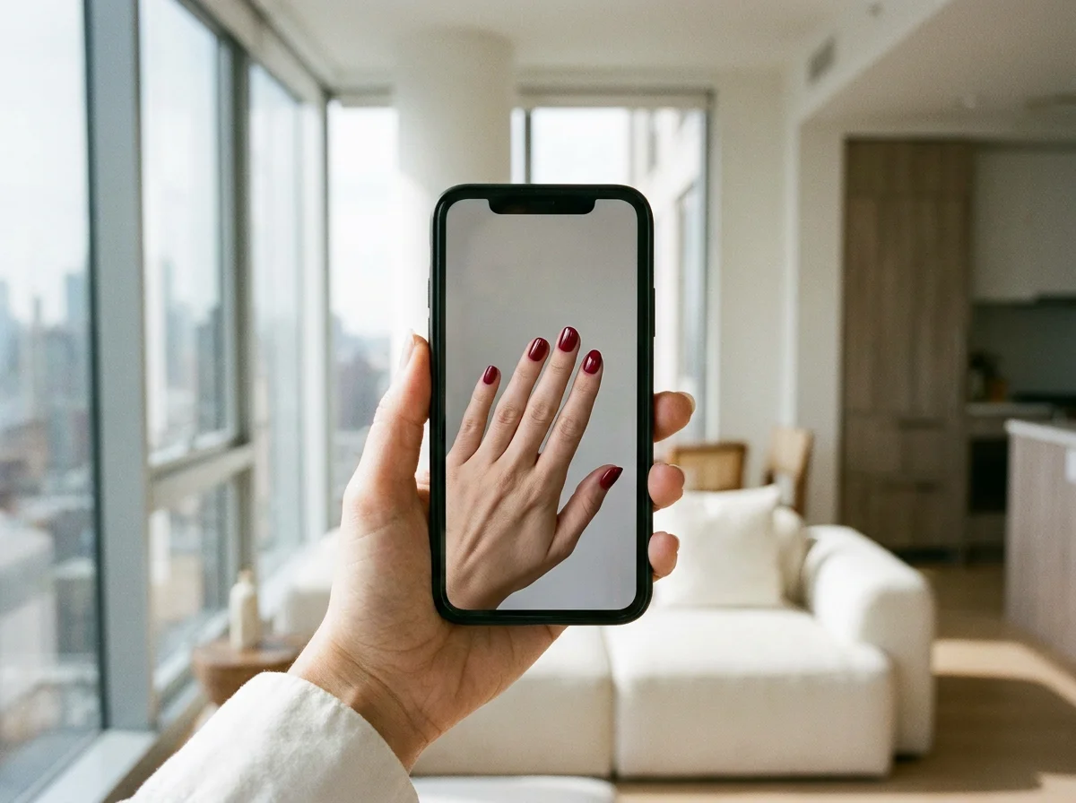 Probador en realidad aumentada: la clienta ve el color en su mano desde el móvil